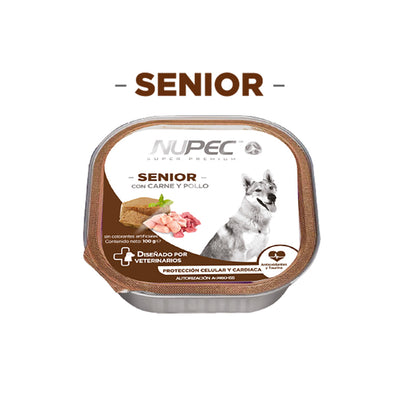 Caja 4x pz Nupec Alimento Humedo para Perro Senior